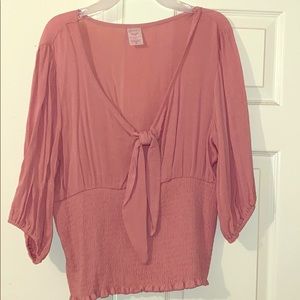 Tie front women top